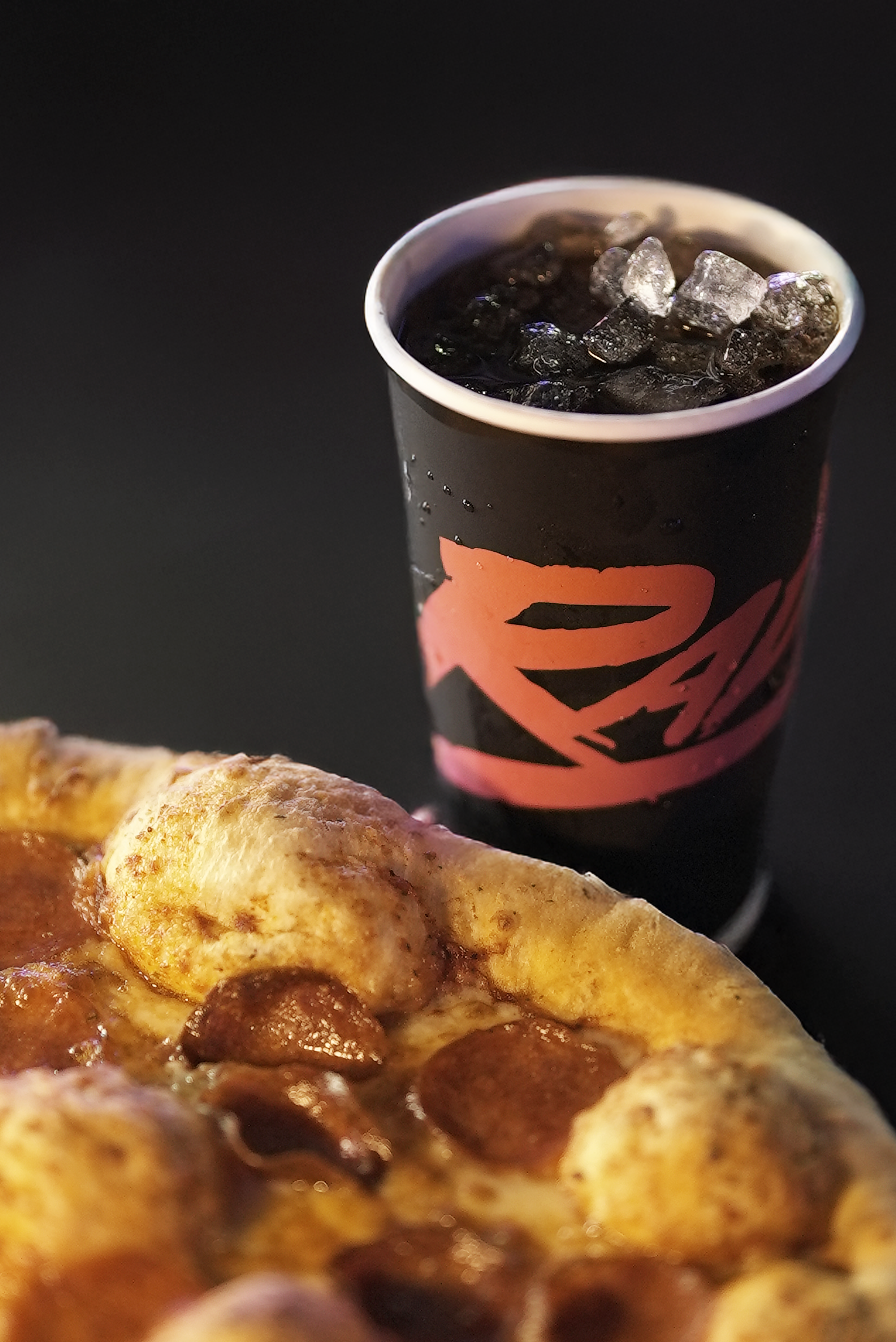 pepperoni pizza and soda rad tag cup